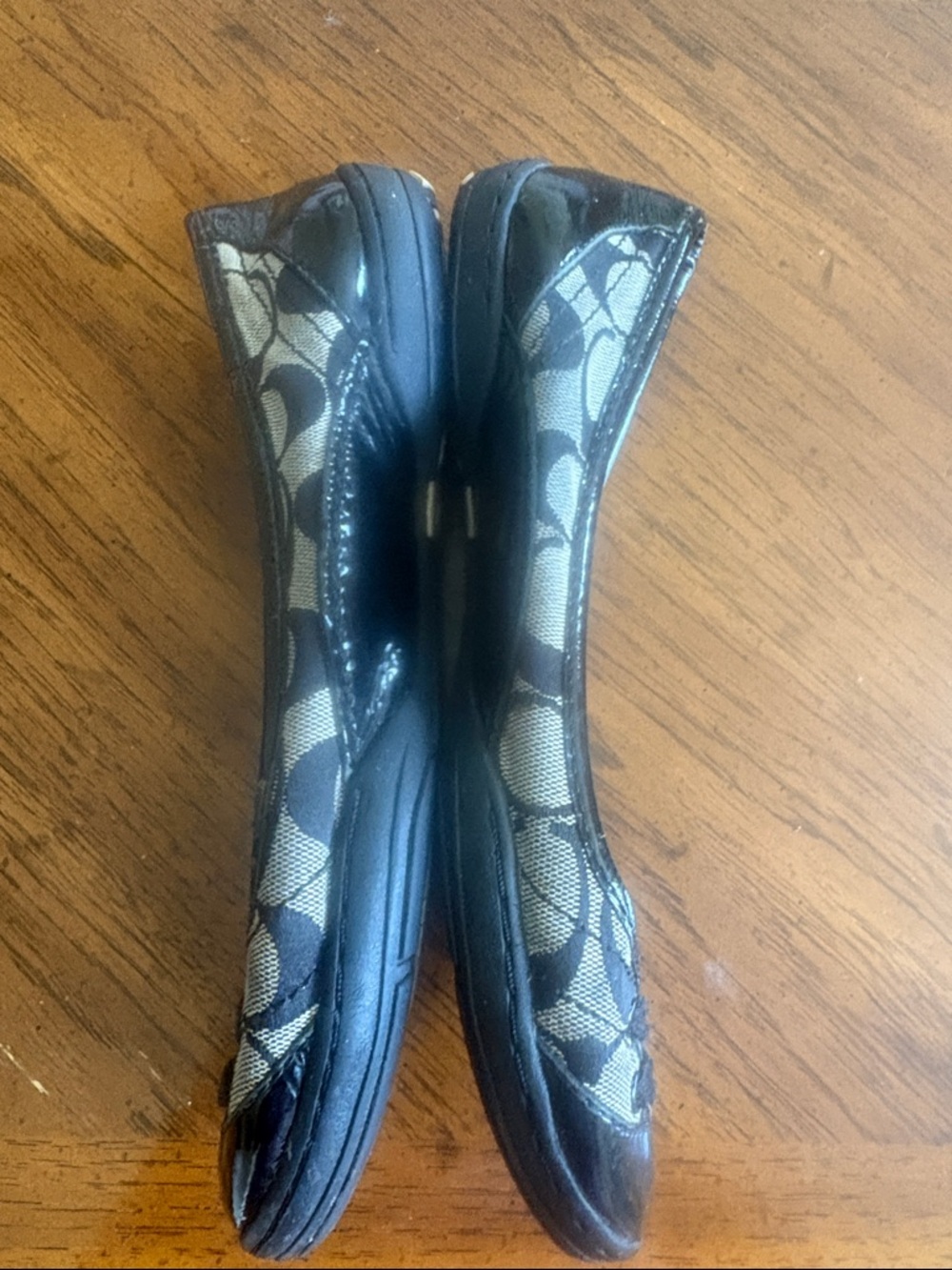 Coach Dannie Signature Pattern Slip-On Flats in Black/Gray - Picture 2 of 6